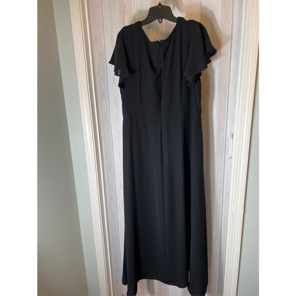 NWOT Adrianna Papell Sleeveless Stretch Crepe Jumpsuit Chiffon Overlay SZ 18W - Picture 6 of 9
